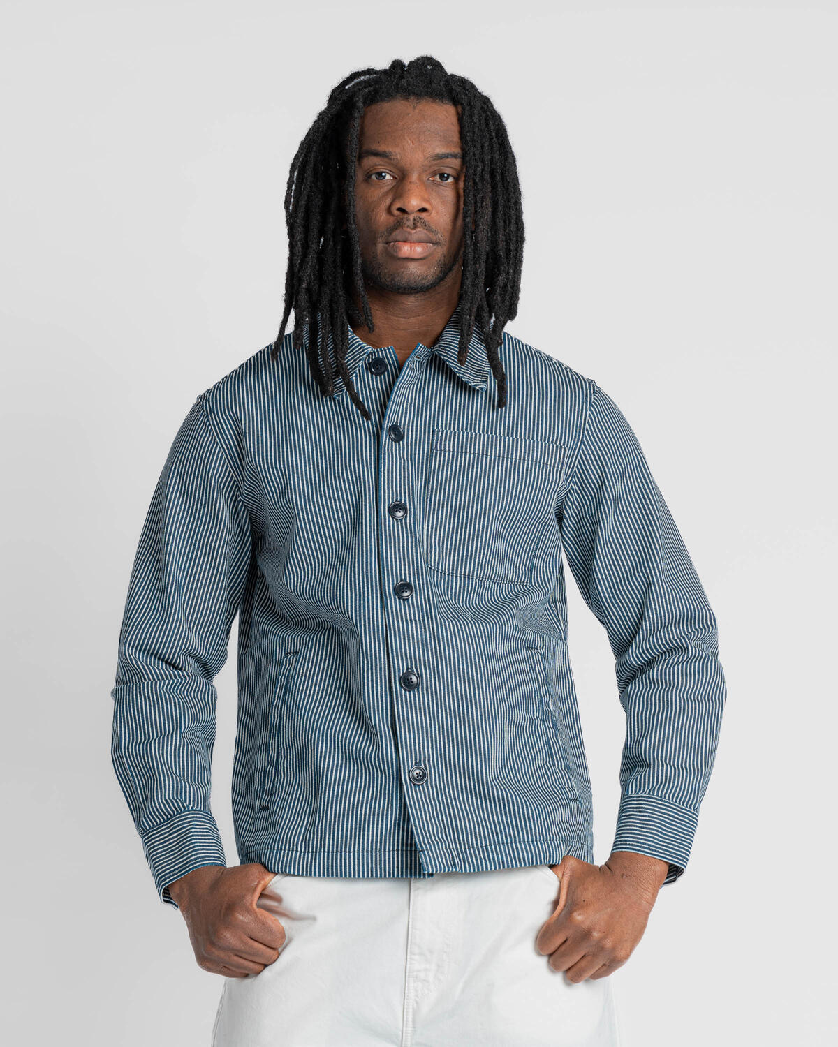 Barbour Ticking Stripe Overshirt | MOS0422IN32 | AFEW STORE